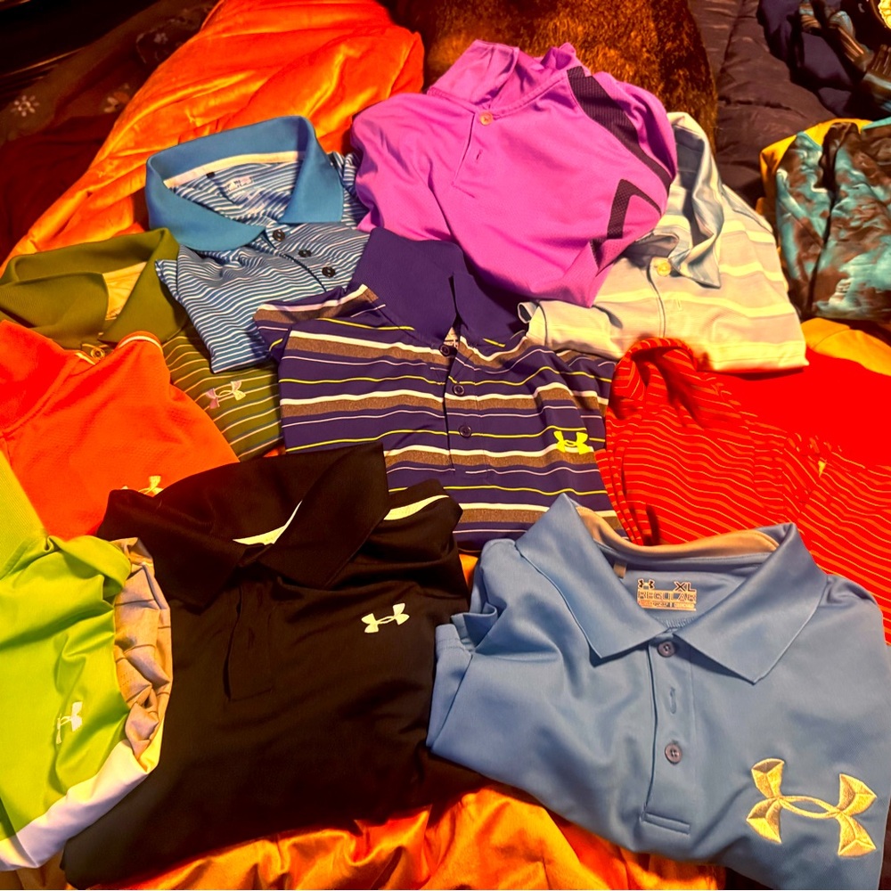 9 Men Polo tops - all Dri Fit